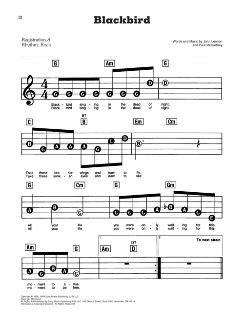 Blackbird - The Beatles (E-Z Play Today)