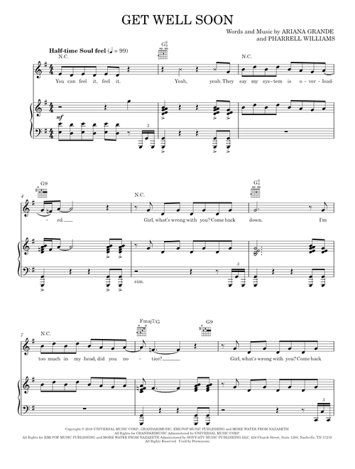 Get well soon - Ariana Grande (Piano-Vocal-Guitar)