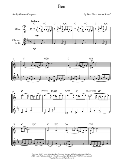 Ben (Arr. Gildson Cerqueira) - Michael Jackson (Instrumental Duet)