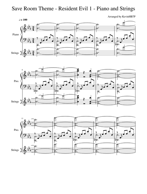 Save Room Theme - Resident Evil 1 - Piano and Strings