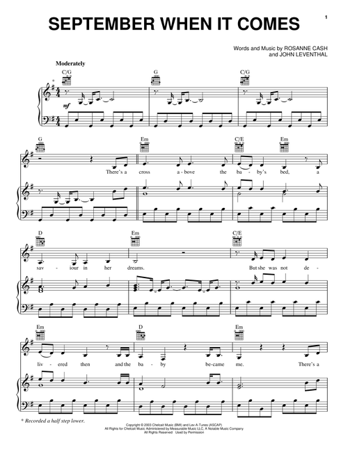 September When It Comes - Rosanne Cash (Piano-Vocal-Guitar)