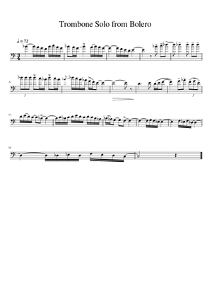 Bolero – Maurice Ravel Sheet Music with Chords for Trombone, Tuba