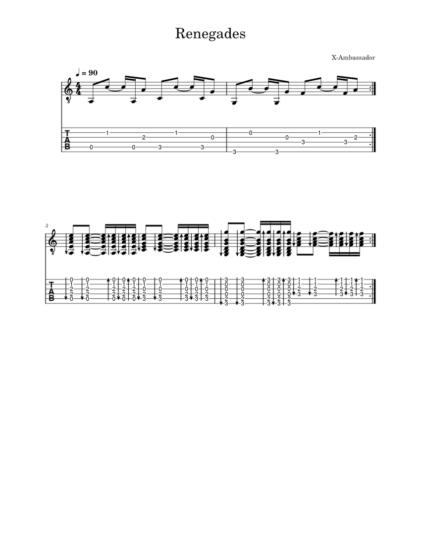 Renegades X Ambassadors Sheet music for Guitar (Solo)