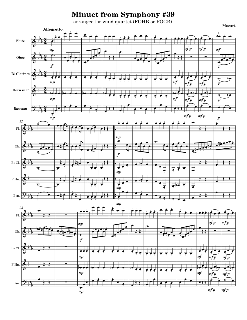 Minuet and trio from Symphony No.39 in E-flat major, K.543