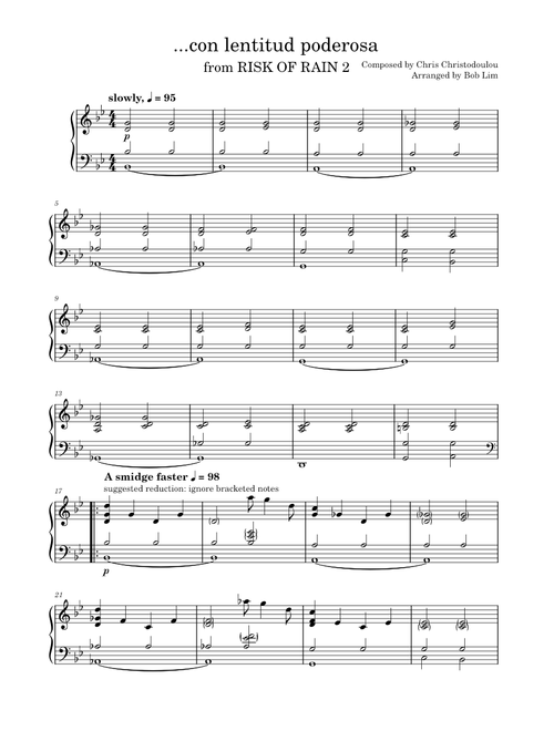 ...con lentitud poderosa – Arrangement for solo piano