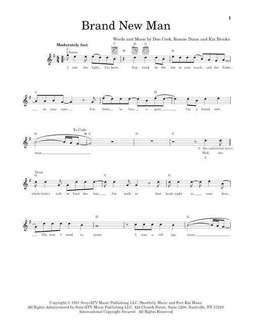 Brand New Man - Brooks & Dunn (Easy Guitar)