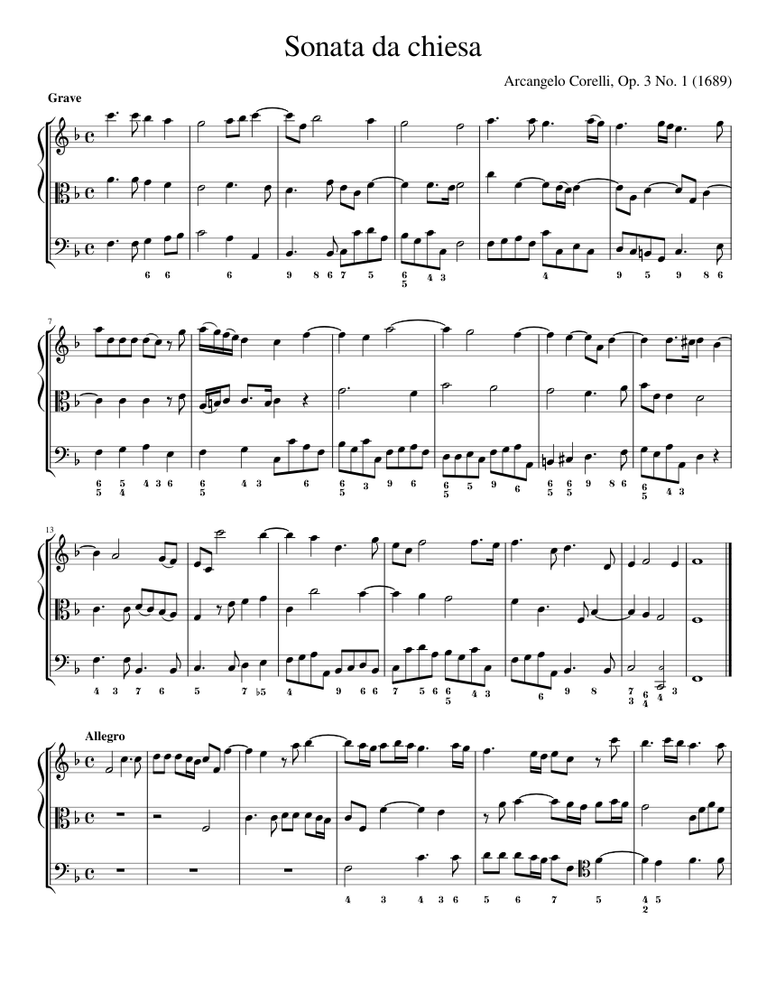 Arcangelo Corelli: Sonata da Chiesa in F Major, Op. 3, No. 1