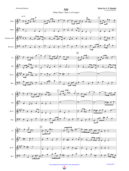 Air (Water Music) (Arr. Josef STASTNY) - George Frideric Handel (Woodwind Ensemble)