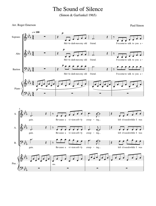The Sound of Silence SAB 190403