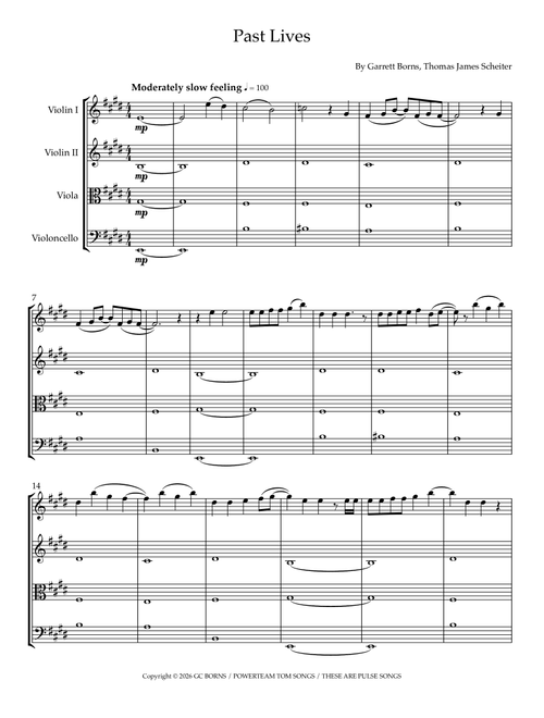 Past Lives (Arr. Sherry Lewis) - Thomas James Scheiter, Garrett Borns (String Quartet)