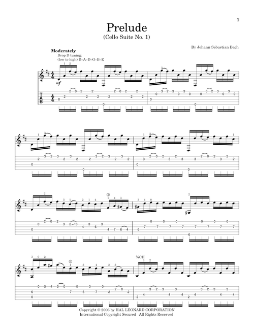 Prelude (Cello Suite No. 1) - Johann Sebastian Bach (Solo Guitar)