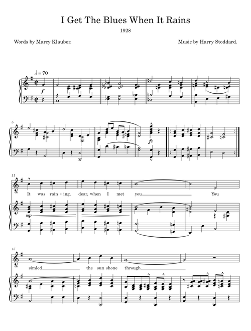 I Get The Blues When It Rains - Harry Stoddard