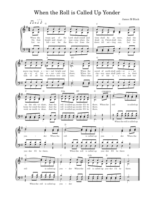 When the Roll is Called Up Yonder – James Milton Black (cloudy version)