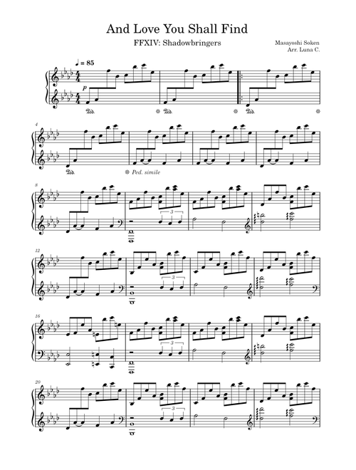 Final Fantasy XIV sheet music by Luna C. | Play, print, and