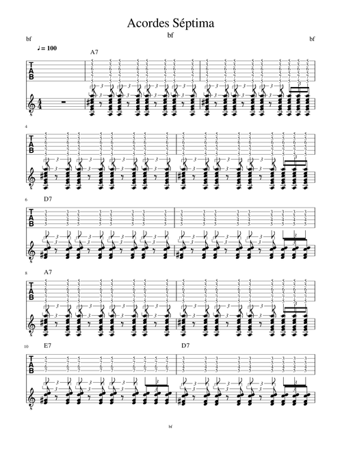 Guitar Rhythm - Blues  shuffle acordes séptima