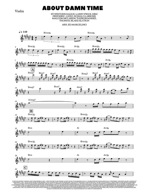 About Damn Time (Arr. Eder Marcelino) - Lizzo (Violin Solo)