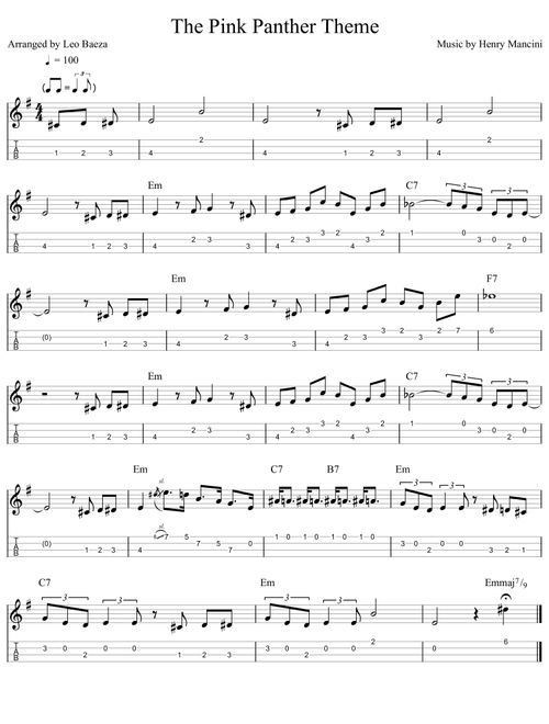 The Pink Panther (Arr. Leo Baeza) - A Century Of Movie Soundtracks (Ukulele)