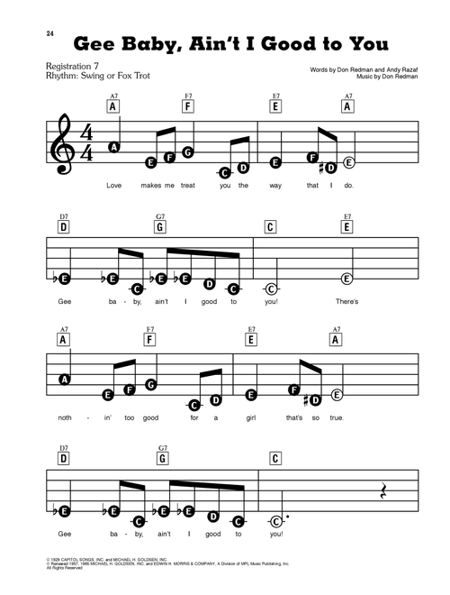 Gee Baby, Ain't I Good To You - Don Redman, Andy Razaf (E-Z Play Today)