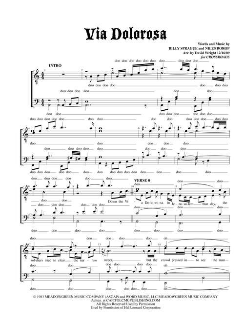 Via Dolorosa (Arr. David Wright) - Sandi Patty (Choral, TTBB)