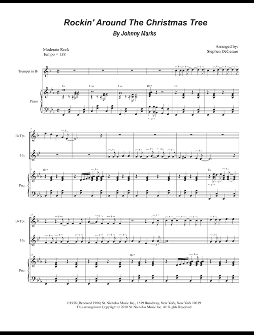 Rockin' Around The Christmas Tree (Arr. Stephen DeCesare) - Toby Keith (Instrumental Duet and Piano)