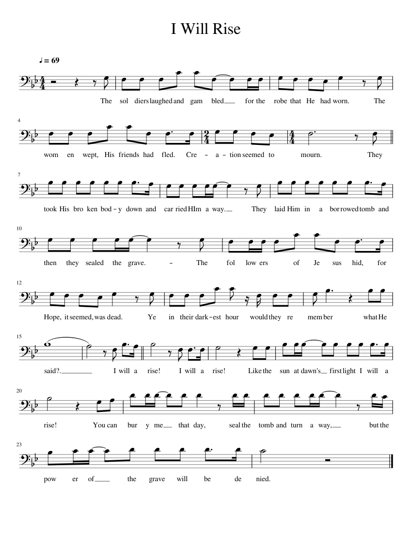 I Will Rise Sheet music for Piano (Solo) Easy