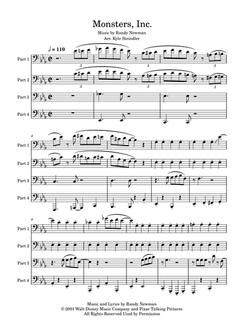 Monsters Inc. (Arr. Kyle Steindler) - Randy Newman (Brass Ensemble)