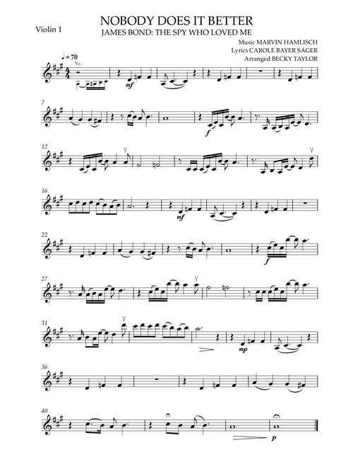Nobody Does It Better (Arr. Becky Taylor) - Carly Simon (String Quartet)