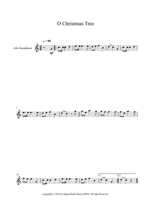 O Christmas Tree (Alto Sax) (Arr. Digital Book Music) - Traditional (Alto Sax Solo)