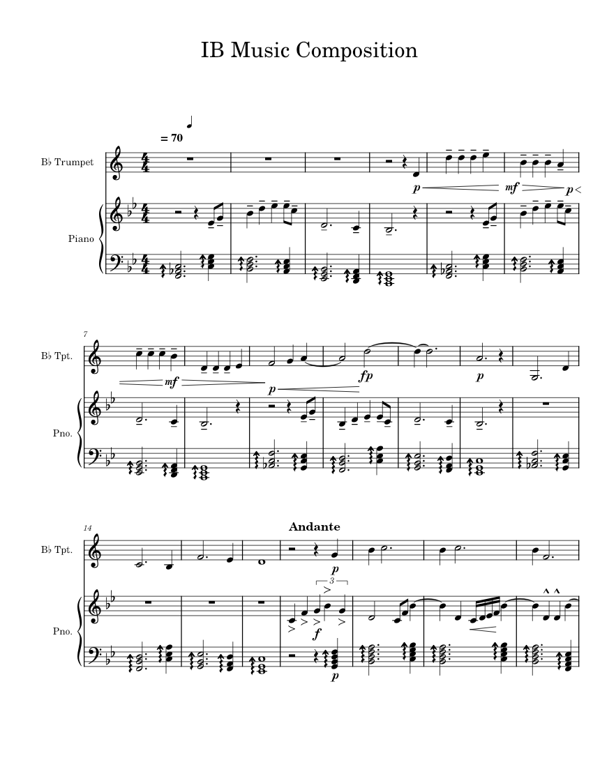 Living In The Past Final Upload Audio Sheet music for Piano, Trumpet in ...