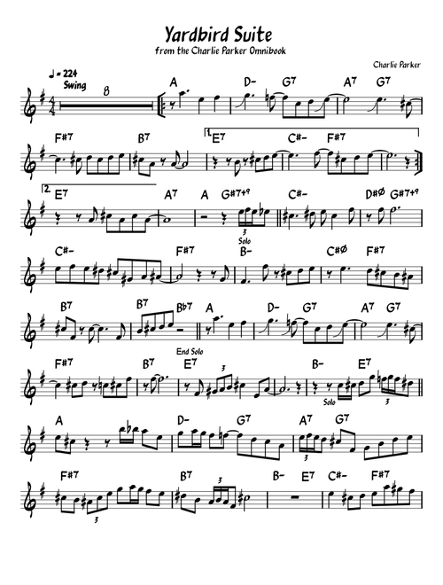 Yardbird suite – Charlie Parker Yardbird Suite