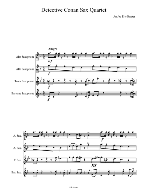 Detective Conan main theme (Sax Quartet)