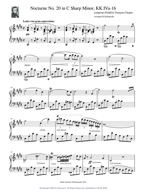 Nocturne No 20 in C sharp minor – Frédéric Chopin