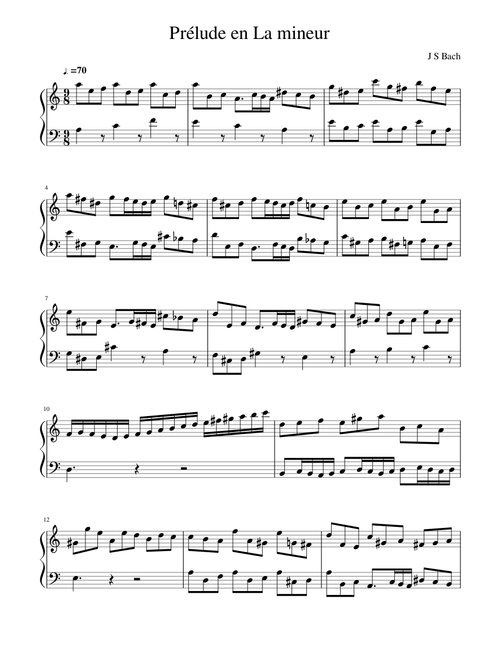 Prelude in A minor - JS Bach