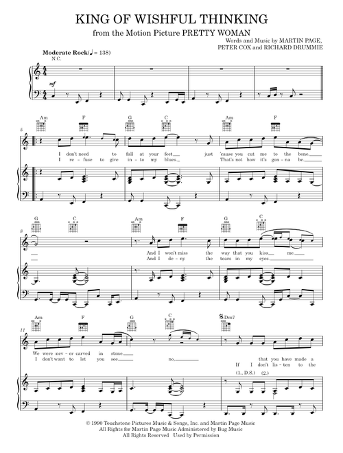 King of wishful thinking - Go West (Piano-Vocal-Guitar)