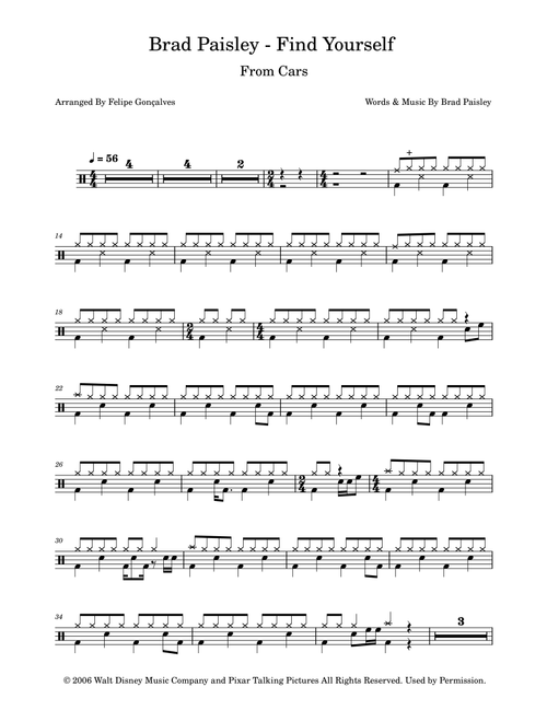 Find Yourself (Arr. The Ninja) - Brad Paisley (Drums)