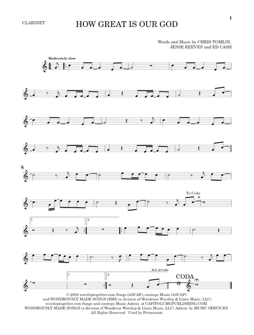 How Great Is Our God - Chris Tomlin (Clarinet Solo)