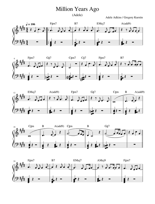 Million years ago – Adele Million Years Ago