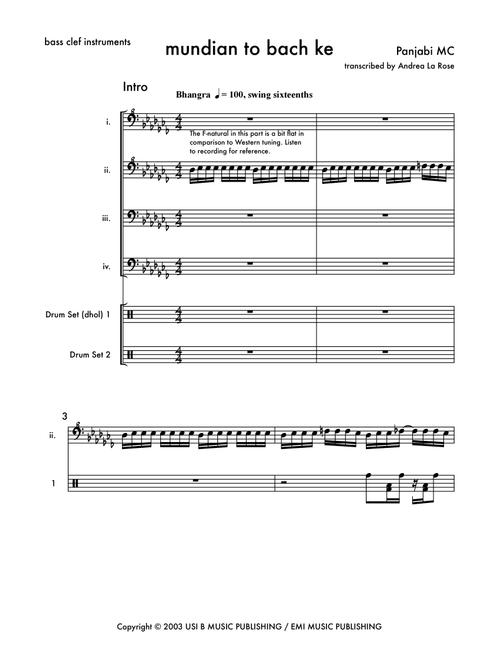 Mundian To Bach Ke (Arr. Andrea La Rose) - Panjabi Mc With Labh Janjua (Small Ensemble)