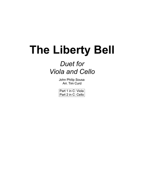 The Liberty Bell. Duet for Viola and Cello (Arr. Tim Curd) - John Philip Sousa (Instrumental Duet)