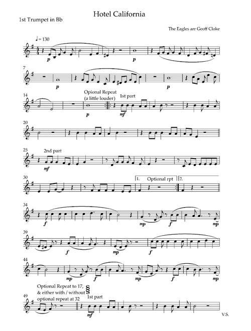 Hotel California (Arr. Geoff Cloke) - Eagles (Brass Ensemble)