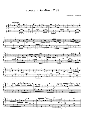 Sonata in D minor, C.9 - D. Cimarosa - bandoneon Sheet Music for