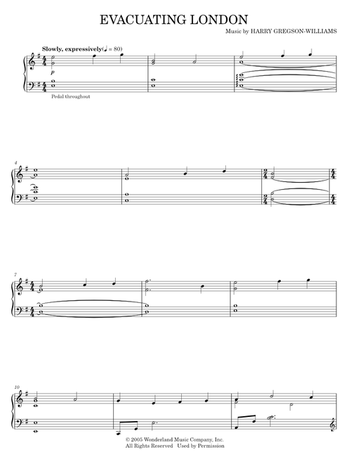Evacuating London - Harry Gregson-Williams, The Chronicles of Narnia: The Lion, The Witch And The Wa (Piano-Vocal-Guitar)