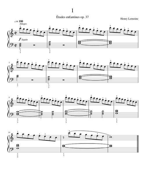 Lemoine: Études enfantines op. 37 no. 1