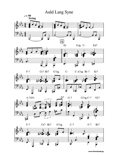 Auld Lang Syne - Reharmonized in Jazz style for solo piano (Arr. Katsfumi Seki) - Scotland Folks Song (Piano Solo)