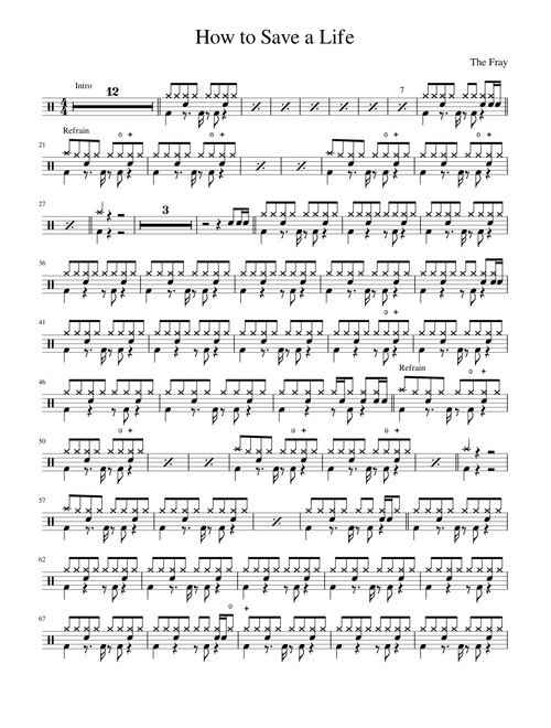 The Fray - How to save Life  (only Drums)