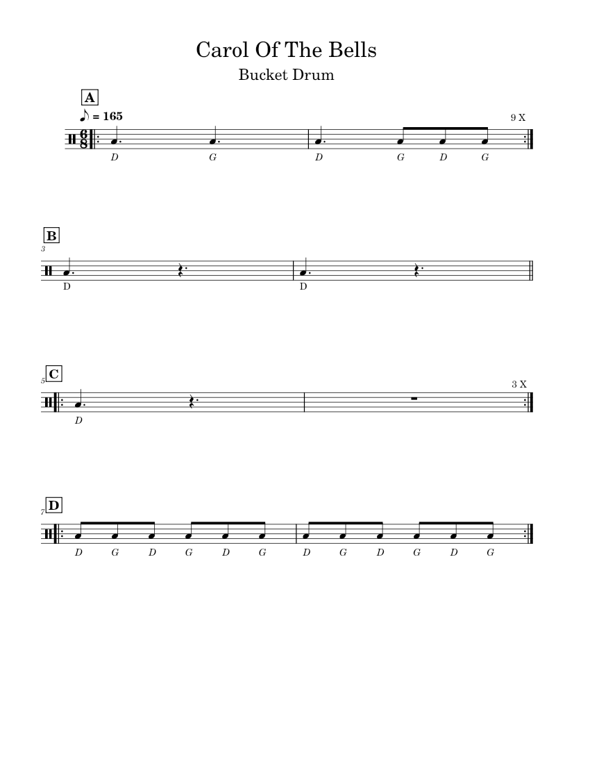 Carol of the bells drums hot sale