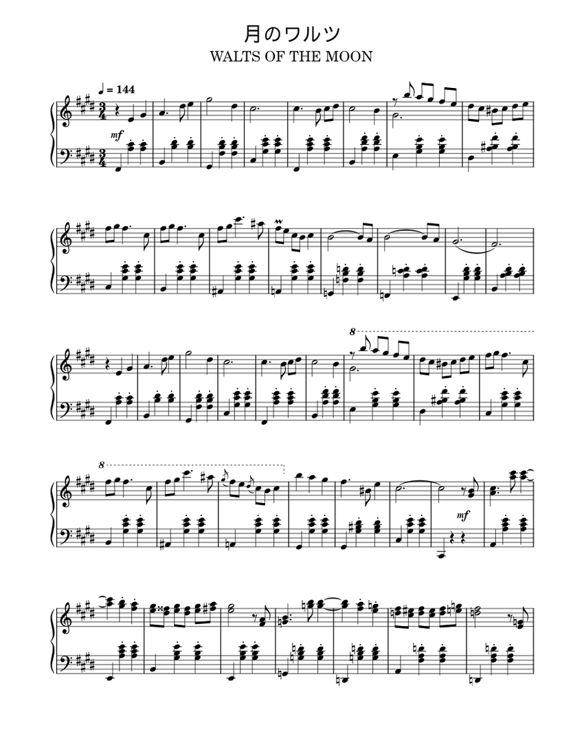 Waltz of the moon Sheet Music for Piano (Solo) | MuseScore.com
