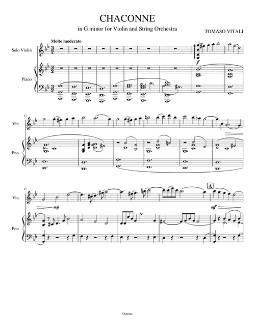Chaconne for Violin and Piano