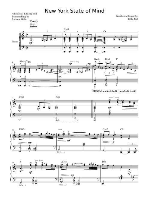 New york state of mind – Billy Joel New York State Of Mind – Billy Joel