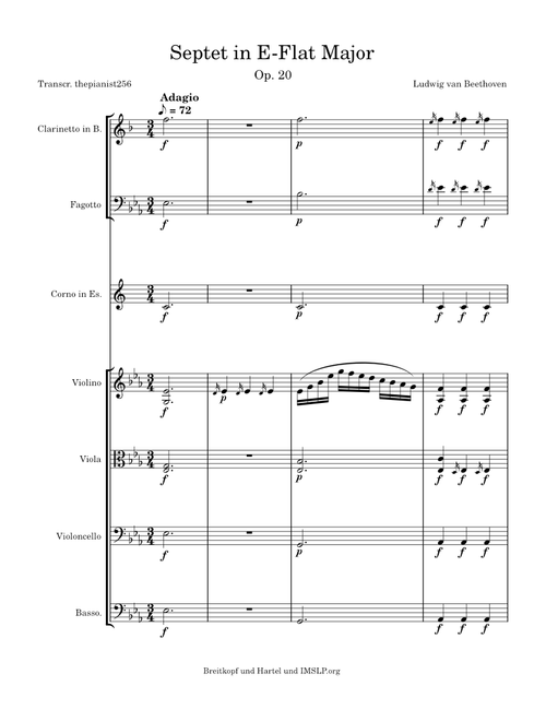 Septet in E-Flat Major, Op. 20 – Ludwig van Beethoven